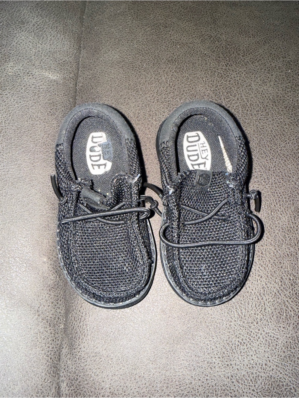 Hey Dude Kids Black Mesh Slip-On Sneakers